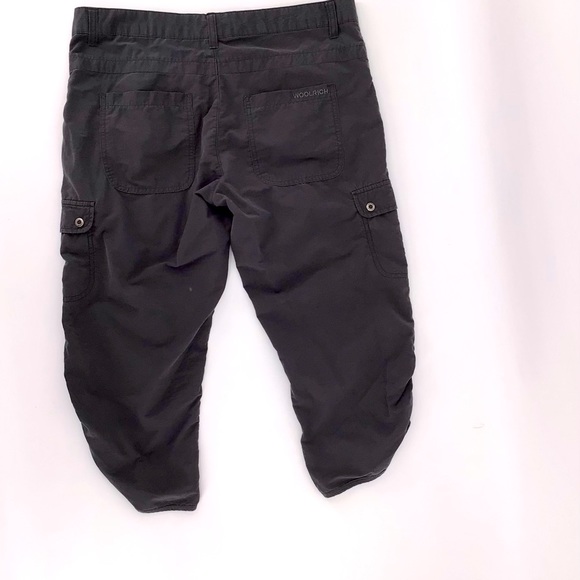 Woolrich Trek Cargo Ruched Grey Capris Size 8 - Picture 10 of 12